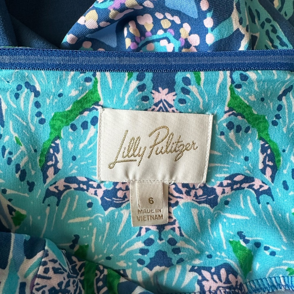 Lilly Pulitzer Noa Strapless Maxi Dress Blue Floral - Picture 3 of 12